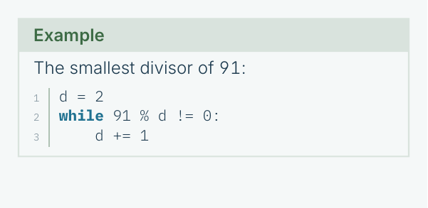 In a block, with line numbers
