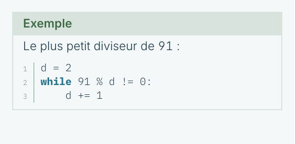 Dans un bloc, avec des numéros
