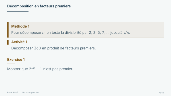 Méthode, activité, exercice