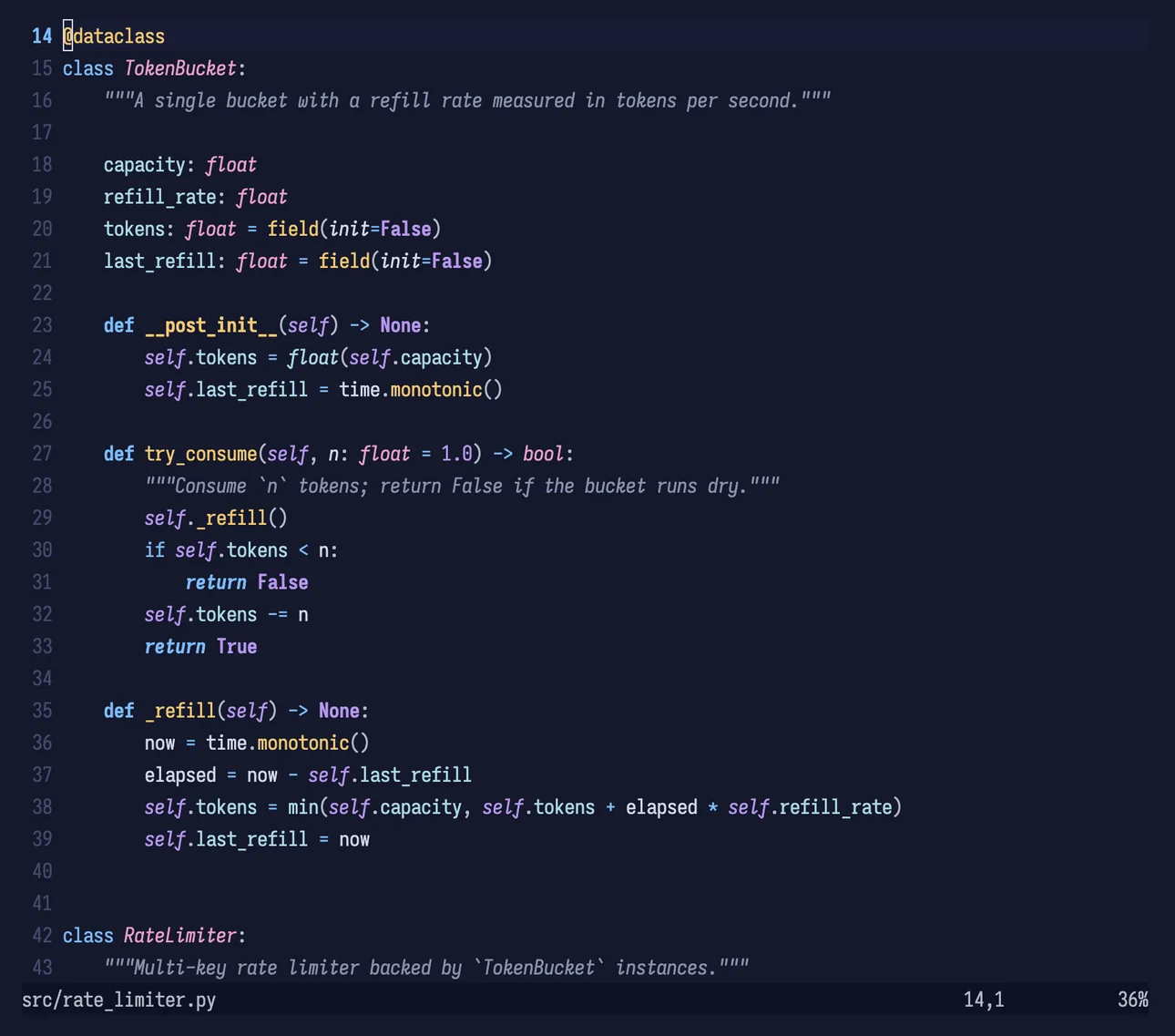 Lumina Rayleigh dans Neovim